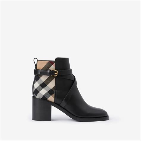 burberry women's leather & house check boots|burberry clear leather sneakers.